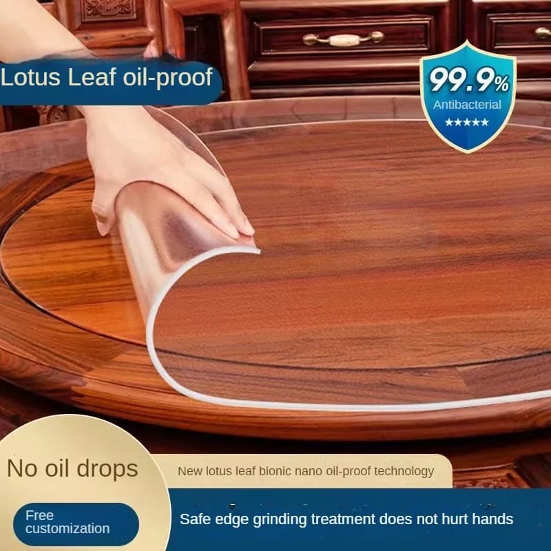 Tovaglia rotonda Trasparente in plastica morbida PVC impermeabile Oilprpoof Soggiorno Tavoli da pranzo Cucina Scrivania Protezione Decorazioni per la casa