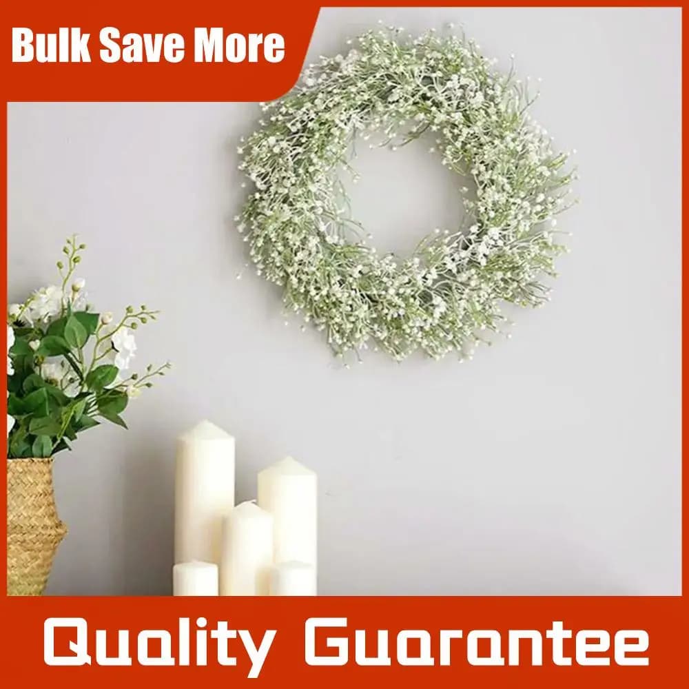 Fa-da-Te Decorative Garland with Gypsophila, Artificial Plants, Ghirlanda Resistant to Advertisement Door, Wedding Gift, Celebrations and Home Decorations