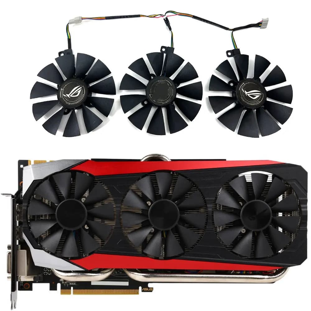 NEW 1SET 6PIN STRIX-GTX980TI GPU Fan,For ASUS STRIX-GTX 980TI-DC3OC-6GD5-GAMING、R9 390-DC3OC-8GD5-GAMING Video card cooling fan