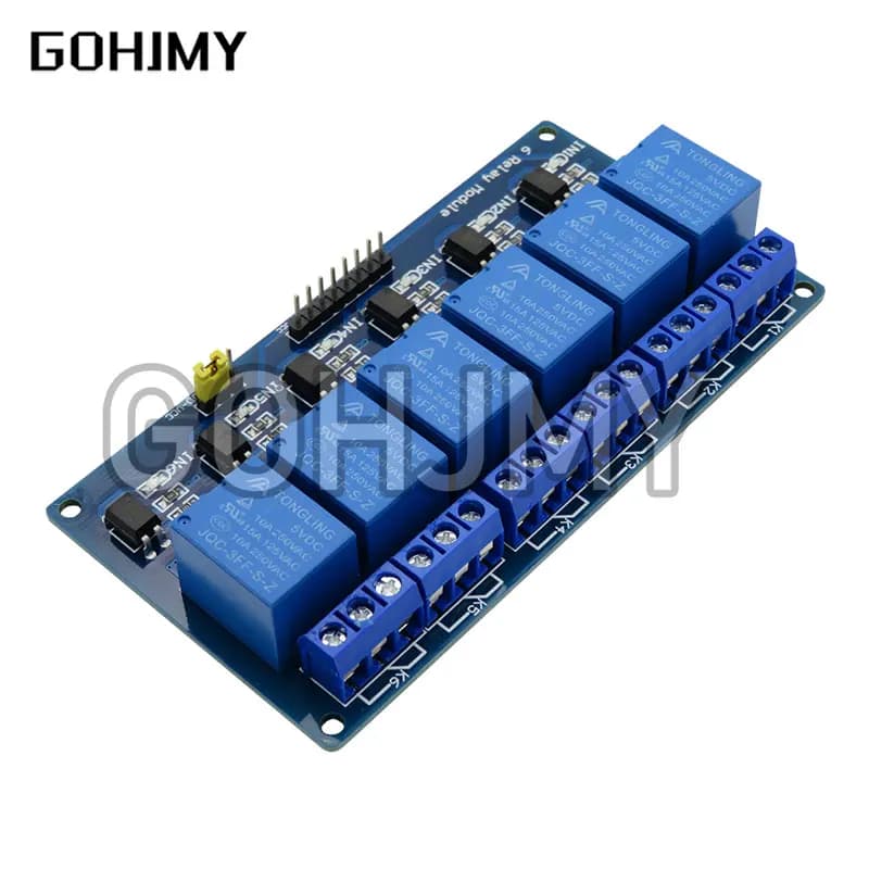 DC 5V 6 channel relay module with light coupling Optical coupler insulation for expansion card Arduino Raspberry Pi