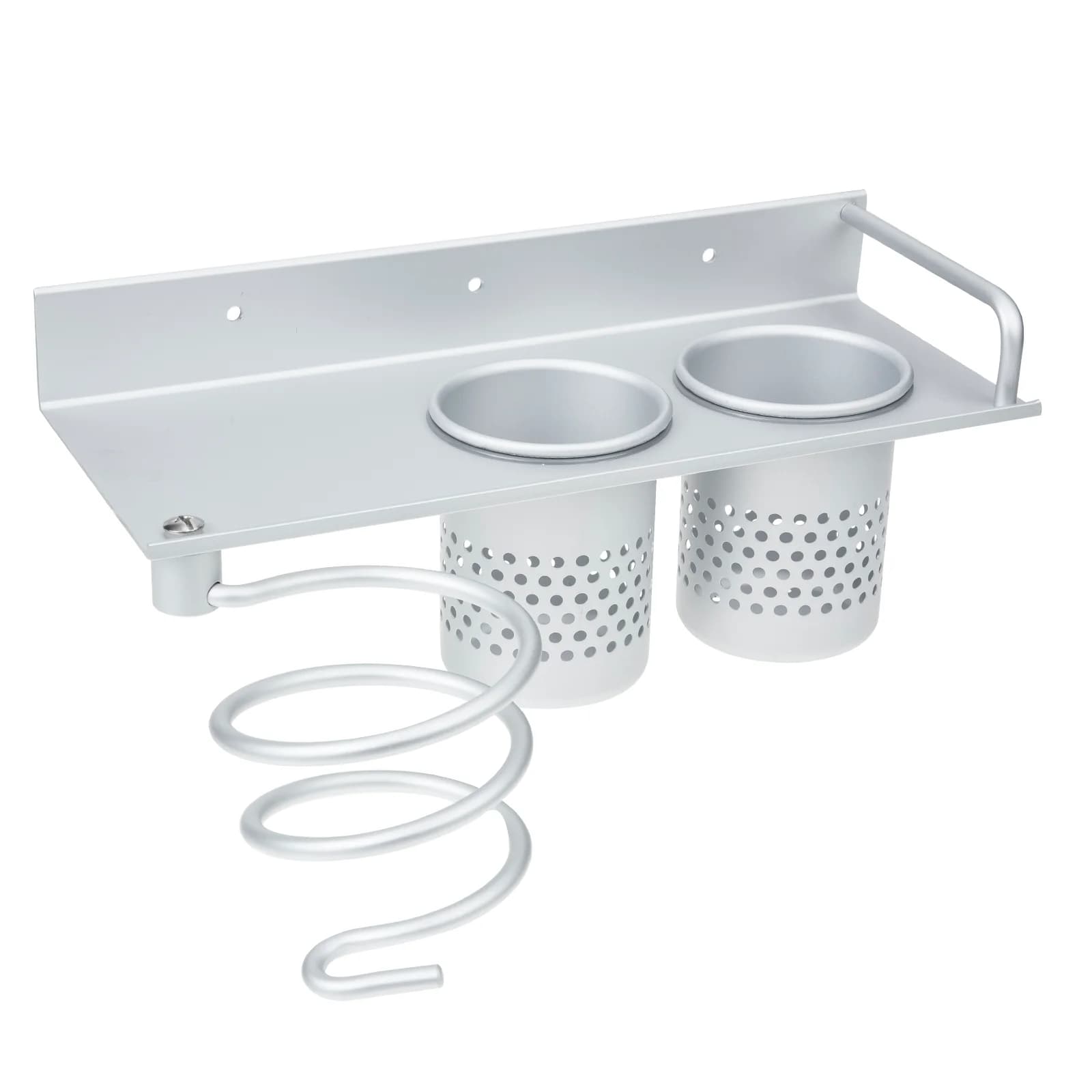 Wall-Mounted Hair Dryer Holder with Anti-Corrosion Finish Hair Styling Tool Organizer for Small Bathrooms Home Decor Storage