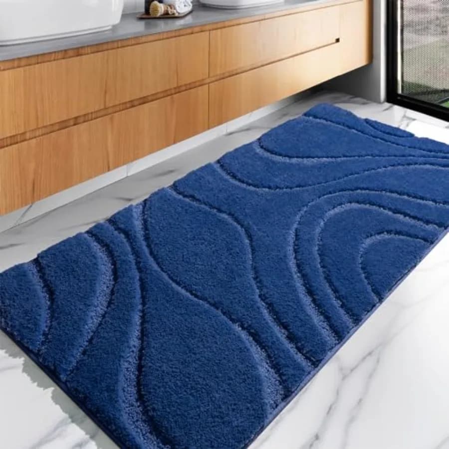 Tappeti da Bagno Morbidi in Microfibra, Antiscivolo, Lavabili e Assorbenti, per Pavimento e Corridoio del Bagno