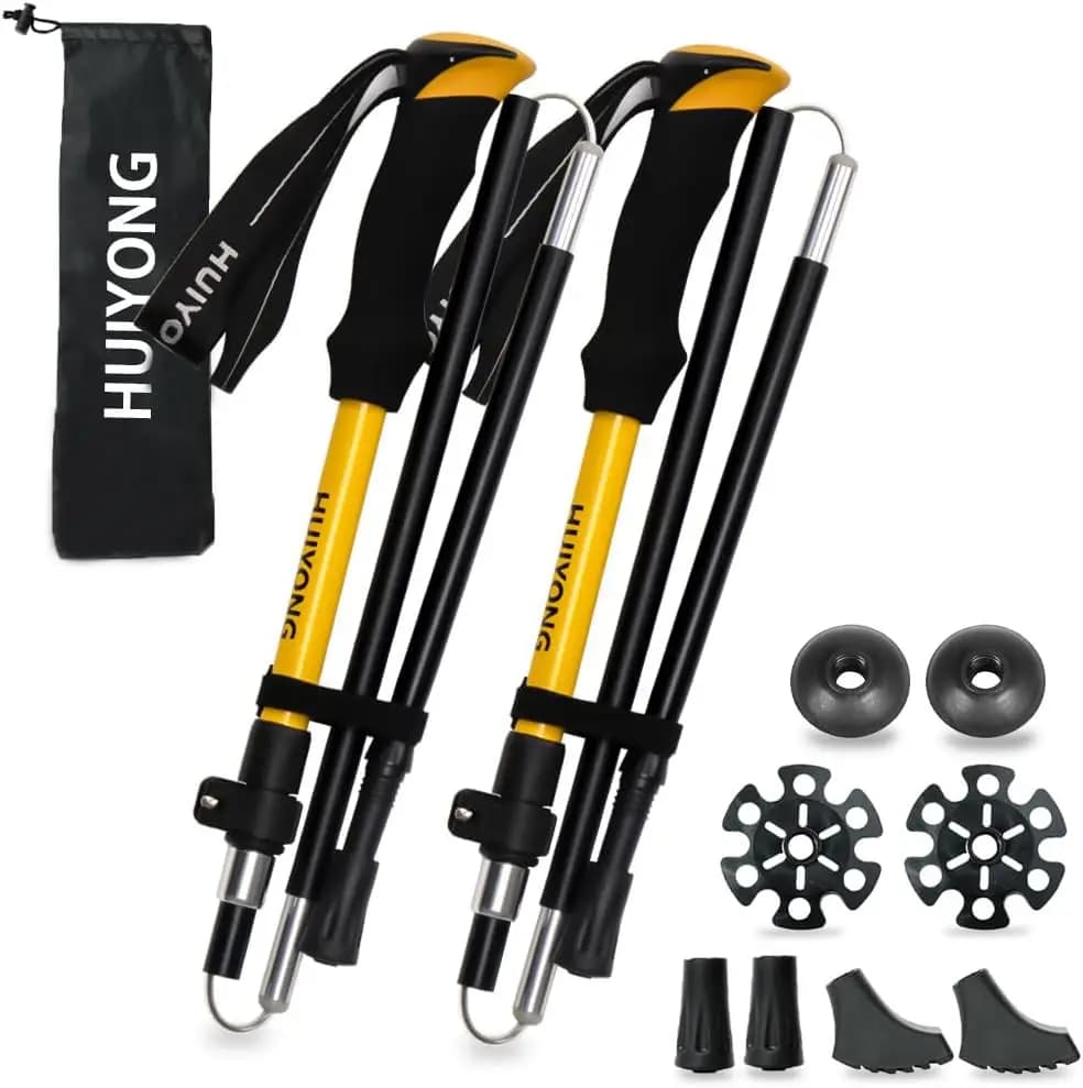 Foldable Telescopic Trekking Sticks, Ultralight Aluminum Trekking Sticks 110-130 cm, Nordic Walking Sticks for Men and Women with AC