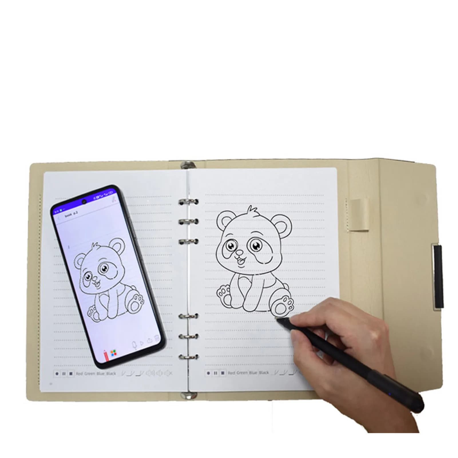 Penna digitale per notebook Set di scrittura con penna intelligente Tavoletta di scrittura riutilizzabile e carta B5 BT wireless compatibile con penna per appunti e APP Ophaya