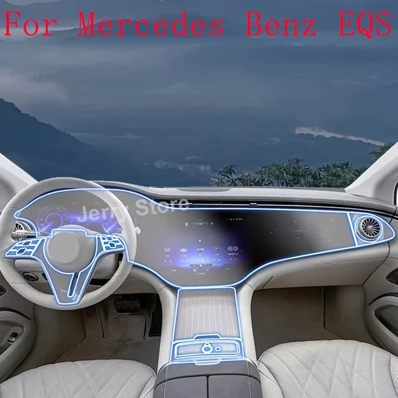 Full set Car Protective Film Kit for Mercedes Benz EQE EQS 2021-2023 Anti-scratch Cruscot Center Console Screen Cover