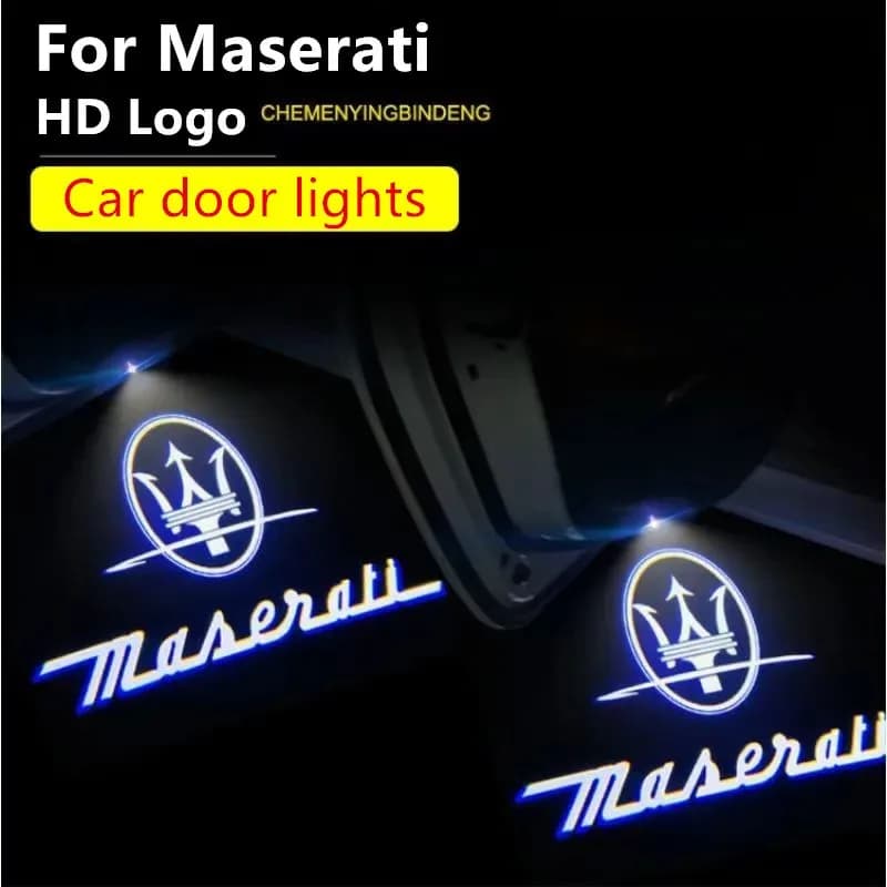 2pc/4pc HD Lente di Vetro Porta Dell'automobile Luce Laser Decorazione Lampada di Proiezione Non Sbiadisce Nunca Per Maserati Quattroporte Levante Ghibli Accessori
