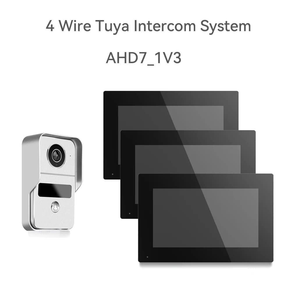 Schermo da 7 pollici Tuya APP 1V3 2MP 1080P WiredAHD WIFI Campanello Lascia il messaggio Videocitofono grandangolare da 140 gradi Sistema citofonico