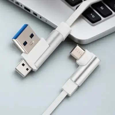 Cavo Micro USB da 1M con Angolo Retto a 90 Gradi, Design a L, Cablaggio in Rame Spesso, Ricarica Rapida, Sincronizzazione, Nylon Intrecciato Resistente