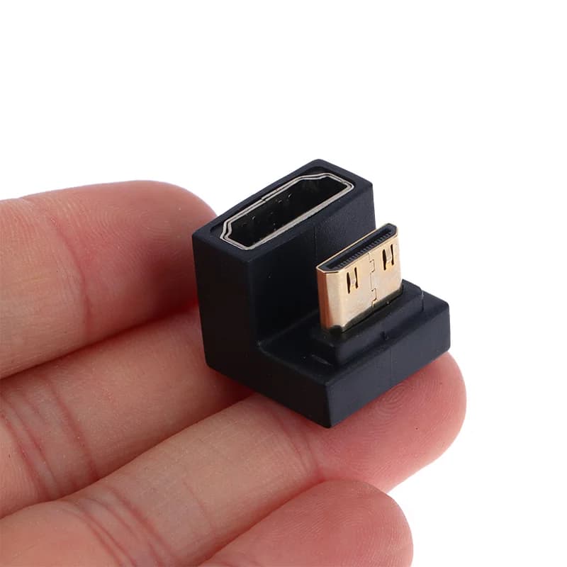 360-degree angled U-shaped converter 4K 8K 60Hz Mini female extension adapter 2.1 compatible HDMI male to HDMI