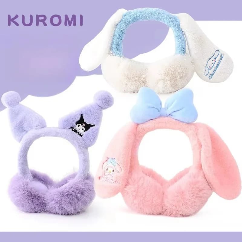 Nuovi Paraorecchie Cartoon Sanrio My Melody Kuromi Cinnamoroll Adatti per Ragazzi e Ragazze Caldi, Morbidi e Pieghevoli Copri Orecchie Confortevoli