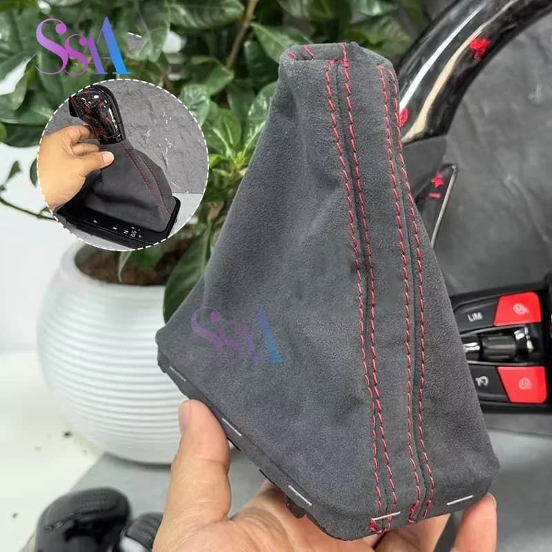 Pomello del Cambio in Pelle Automatico LHD con Cuffia per AUDI A3 A4 A5 Q3 Q5 2009 2010 2011 2012 2014