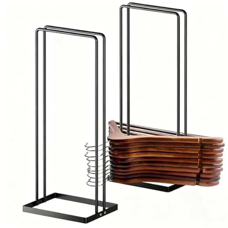 Organizzatore Salvaspazio per Appendiabiti, Supporto per Appendiabiti da Armadio e Lavanderia, Organizzatore Impilabile per Appendiabiti in Filo Metallico, Porta Appendiabiti S