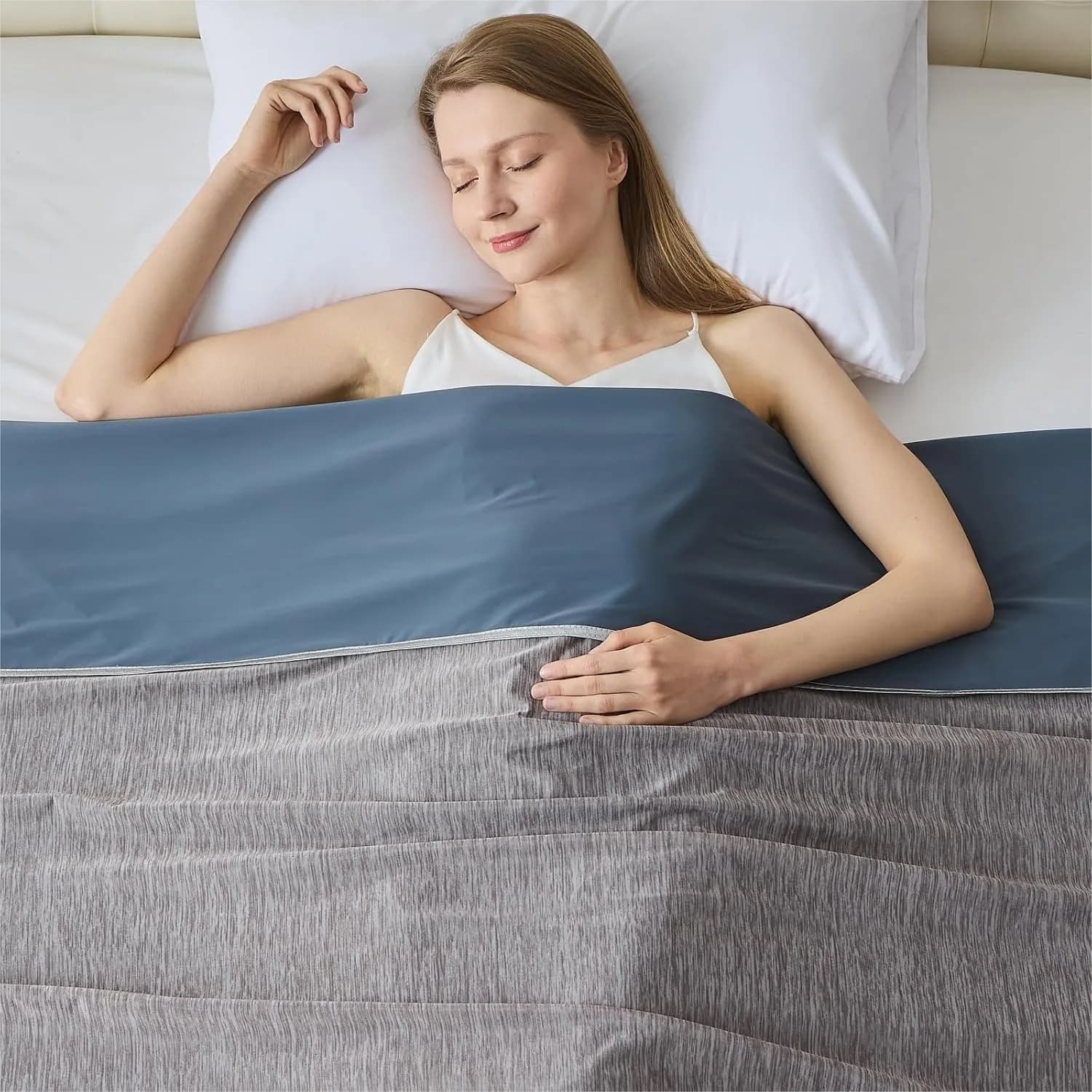 Coperta Rinfrescante Misura Singola 60x80 Pollici, Coperta Leggera e Traspirante per Chi Soffre il Caldo, Assorbe il Calore per Mantenersi Freschi Tutta la Notte