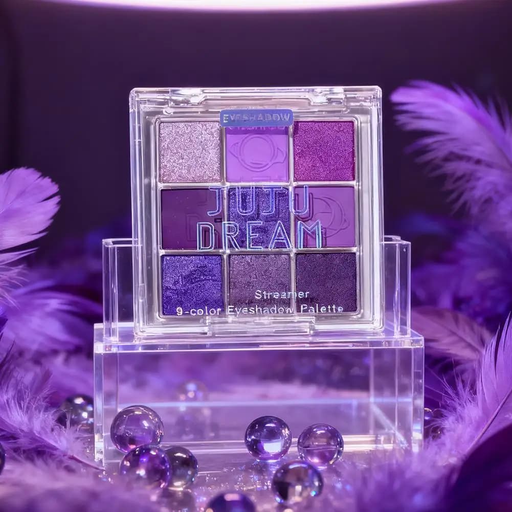 Palette di ombretti viola e rosa a 9 colori, finitura palette affumicate e a lunga durata, trucco luccicante impermeabile, occhi opachi A A8N8