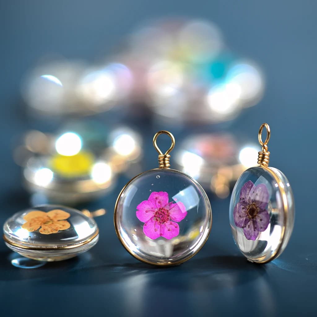 18# en Iron Wire Glass Bead Ball And Flowers Pendant For DIY Earrings Bracelet Choker Necklace Jewelry Making Beads XN594