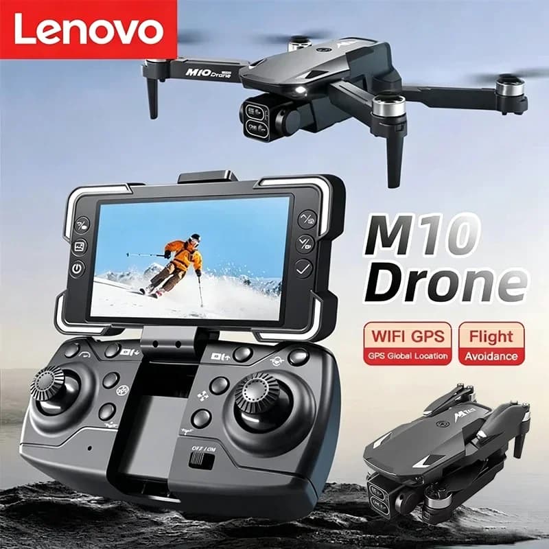 Drone Lenovo M10 Rc 4K con Doppia Fotocamera HD 8K Professionale, Schermo FPV, WIFI, Motore Brushless, Evitamento Ostacoli, Quadricottero Giocattolo
