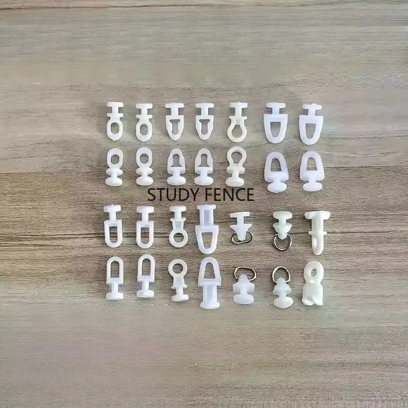 30 pz Accessori per binari tende: Rullo, Gancio guida, Anello, Catenella scorrevole, Fibbia per binario dritto e curvo, Stile vintage