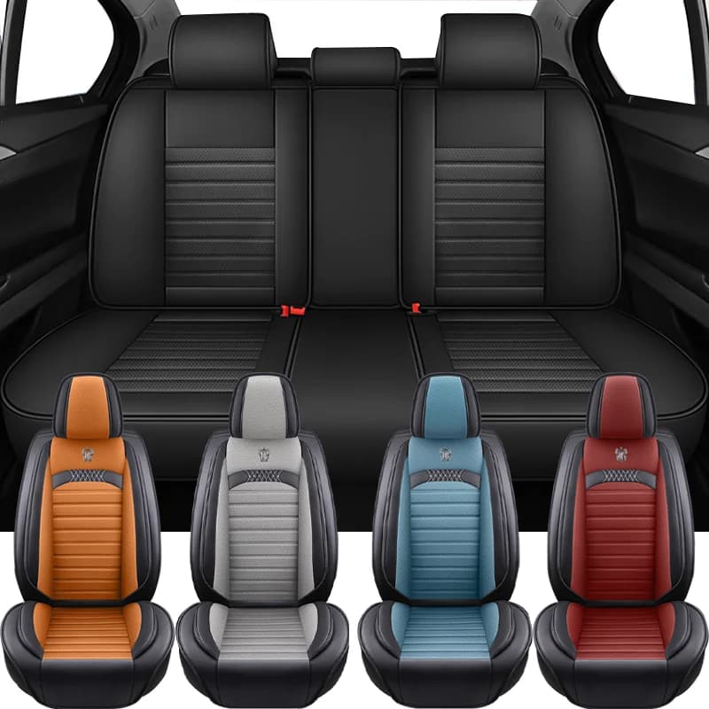 Universal Non-slip Car Seat Covers for Ssangyong Kyron Korando Actyon Sport Rodius Rexton Internal PU Leather Car Accessories