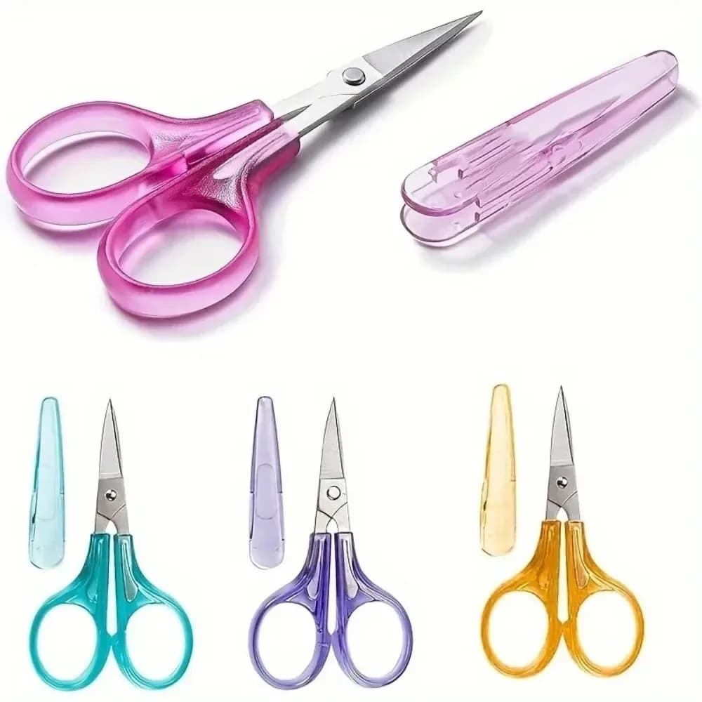 Small Travel Craft Scissors Set with High Precision Straight Sharp Tip,Compact, Cross Stitch,Crochet,Paper Cutting, Stainl