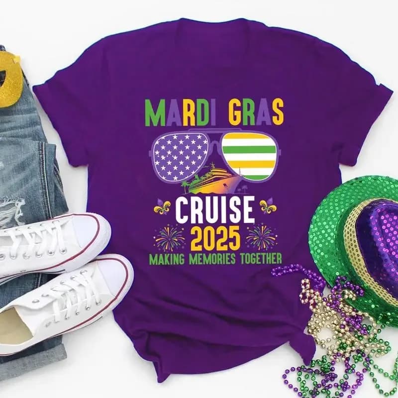 Mardi Gras Cruise 2025 T Shirt Making Memories Together Family