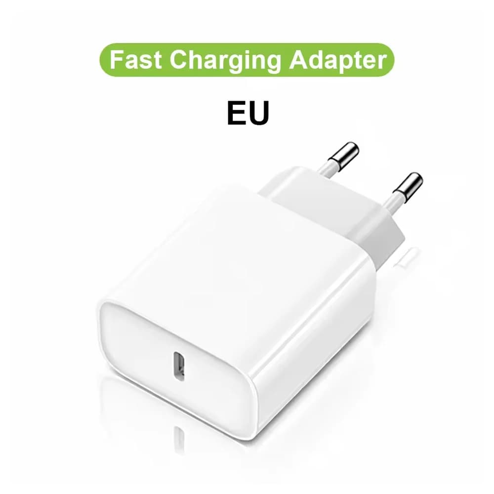 Caricabatterie Rapido 30W PD con Spina USA/UE per iPhone 12 13 14 15 16 17 Pro Max Plus, Cavo di Ricarica Veloce Tipo C a C, Adattatore di Alimentazione