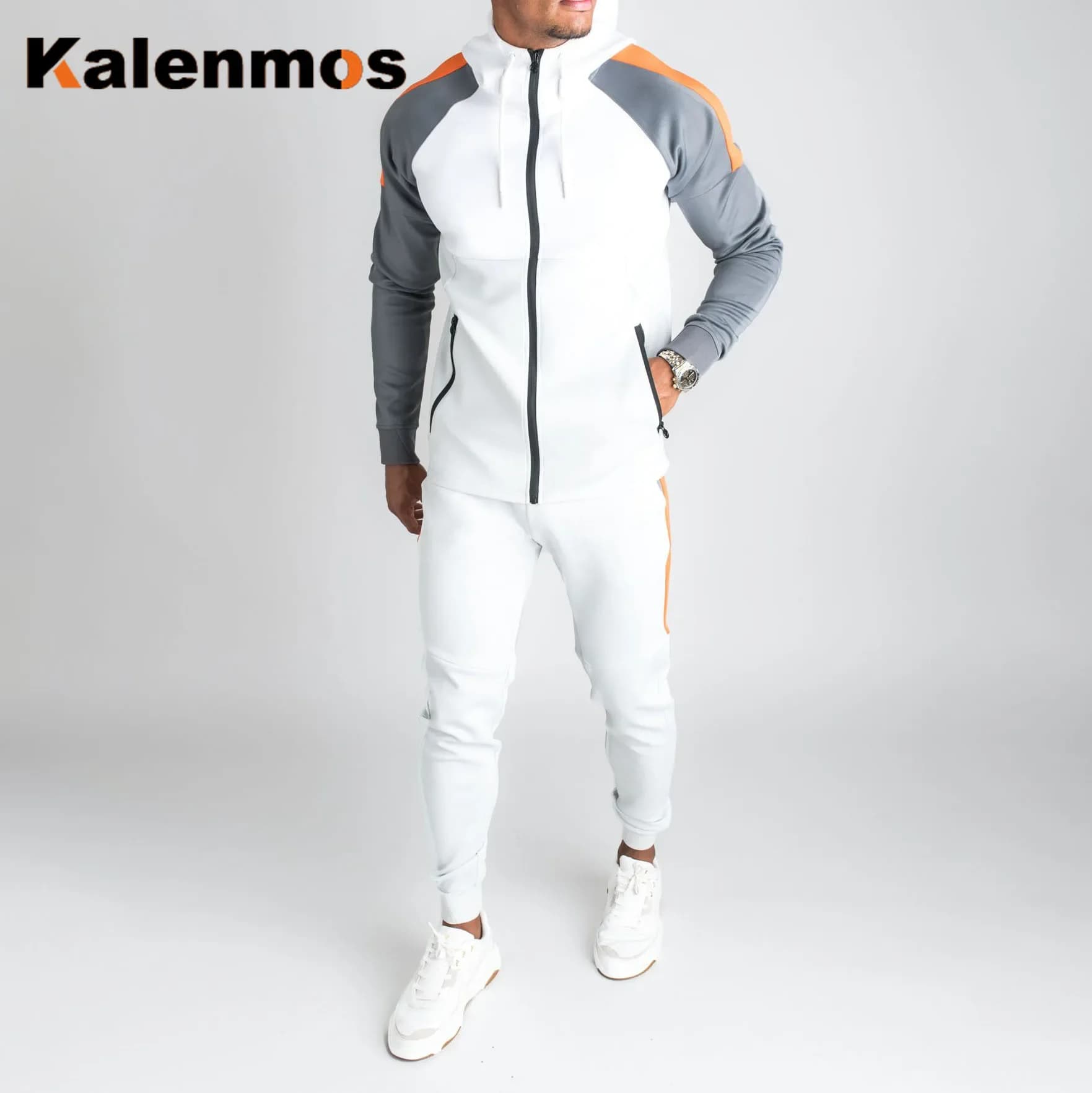 Tuta da uomo Jogger in pile Set gotico Primavera manica lunga Punk Felpa con cappuccio Tuta Autunno Pantaloni sportivi Felpa gotica Goth Set a due pezzi