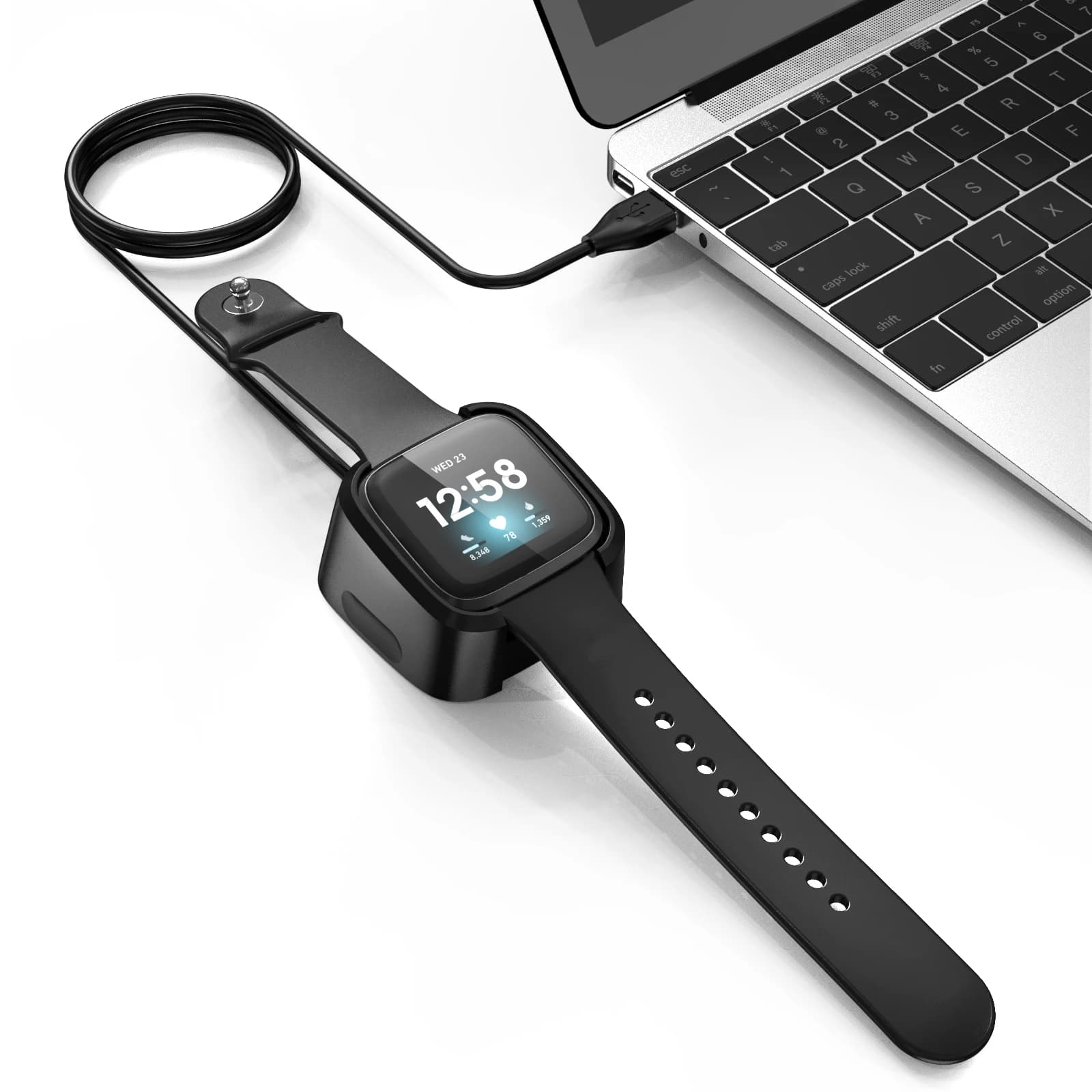 Adattatore per cavo di ricarica USB da 2 pezzi/1pc 96CM per Fitbit Versa 2 supporto per Dock di ricarica per caricabatterie Smart Watch Fitbit Versa 2