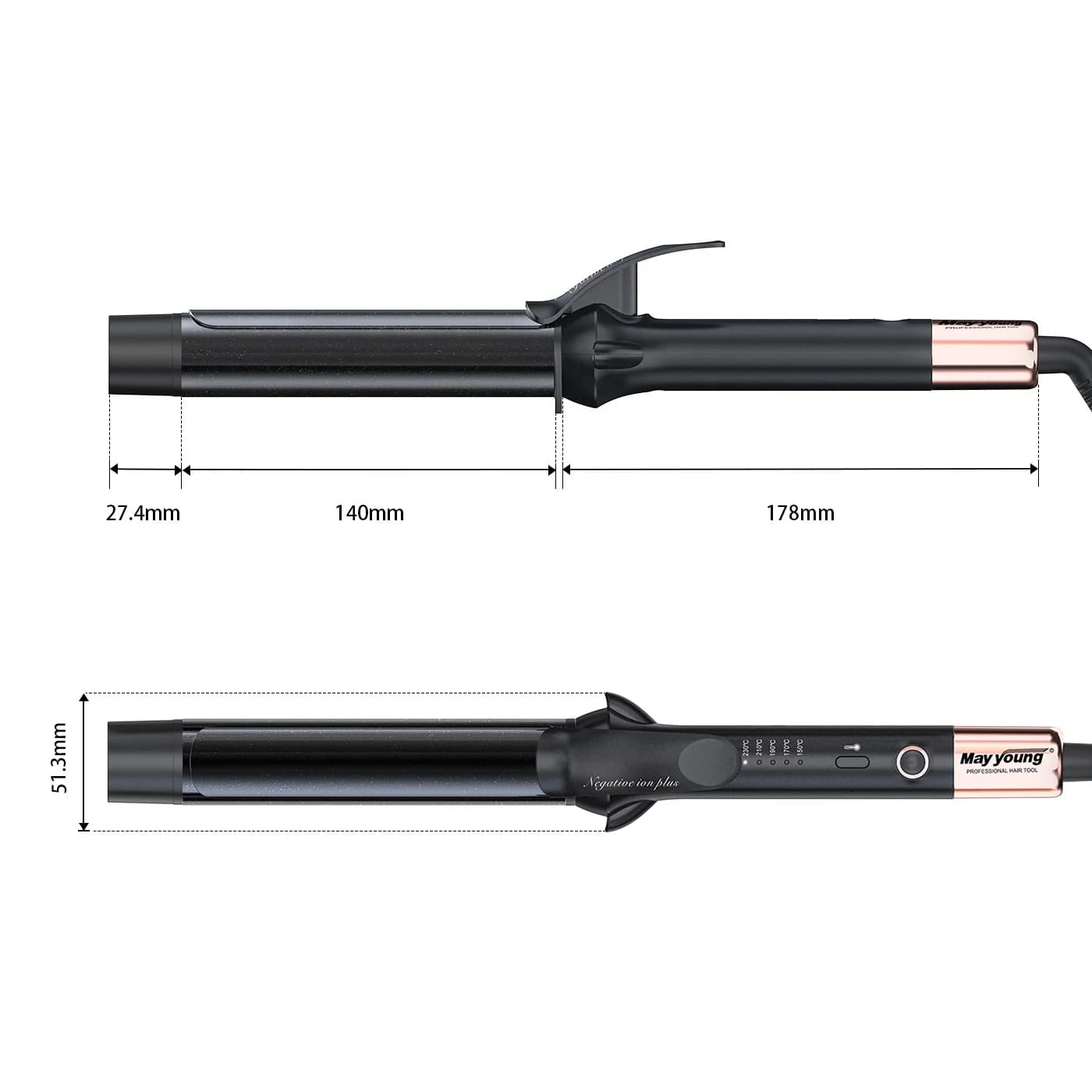 Set of iron curlers Long barrel ceramic hair curler for domestic use and living room