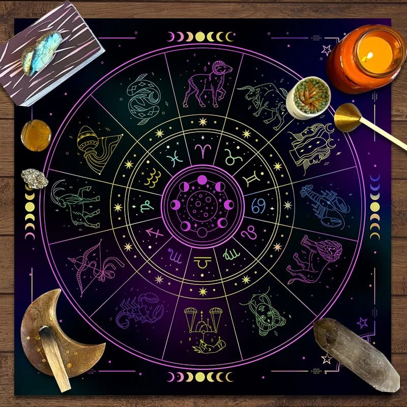VIKAMA Tovaglia per astrologia mistica Nebulosa Cerimonia di divinazione Tavolo Tavolo da pranzo Decorazioni e accessori Decorazioni per carte dei tarocchi