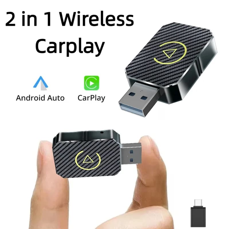 Mini Wireless Carplay For Android iOS Auto USB Adapter Wireless Plug Smart Car Dongle With Type-C Converter Bluetooth 5.0/WiFi