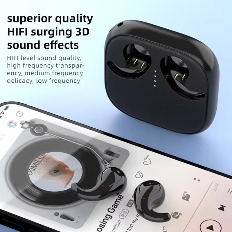 Auricolari Bluetooth Wireless TWS T70 Originali con Aspetto in Pelle, Cuffie Stereo Sportive per Xiaomi Huawei iPhone