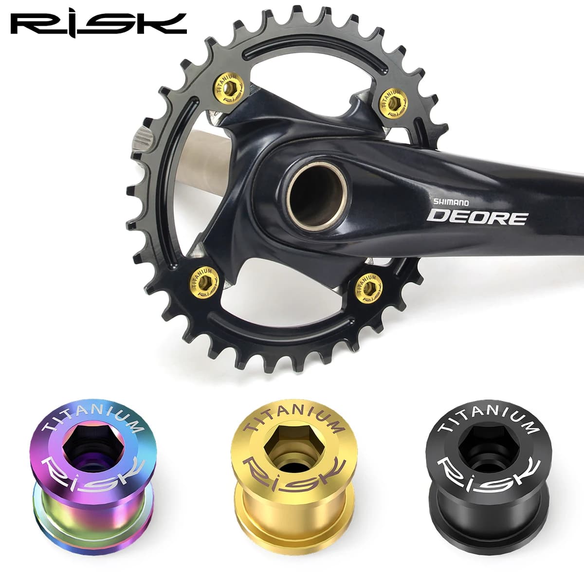 RISCHIO Vite per disco per bicicletta 6,5 mm Ruota piccola da montagna Bicicletta in lega di titanio Vite a disco singolo Blocco di fissaggio disco XT