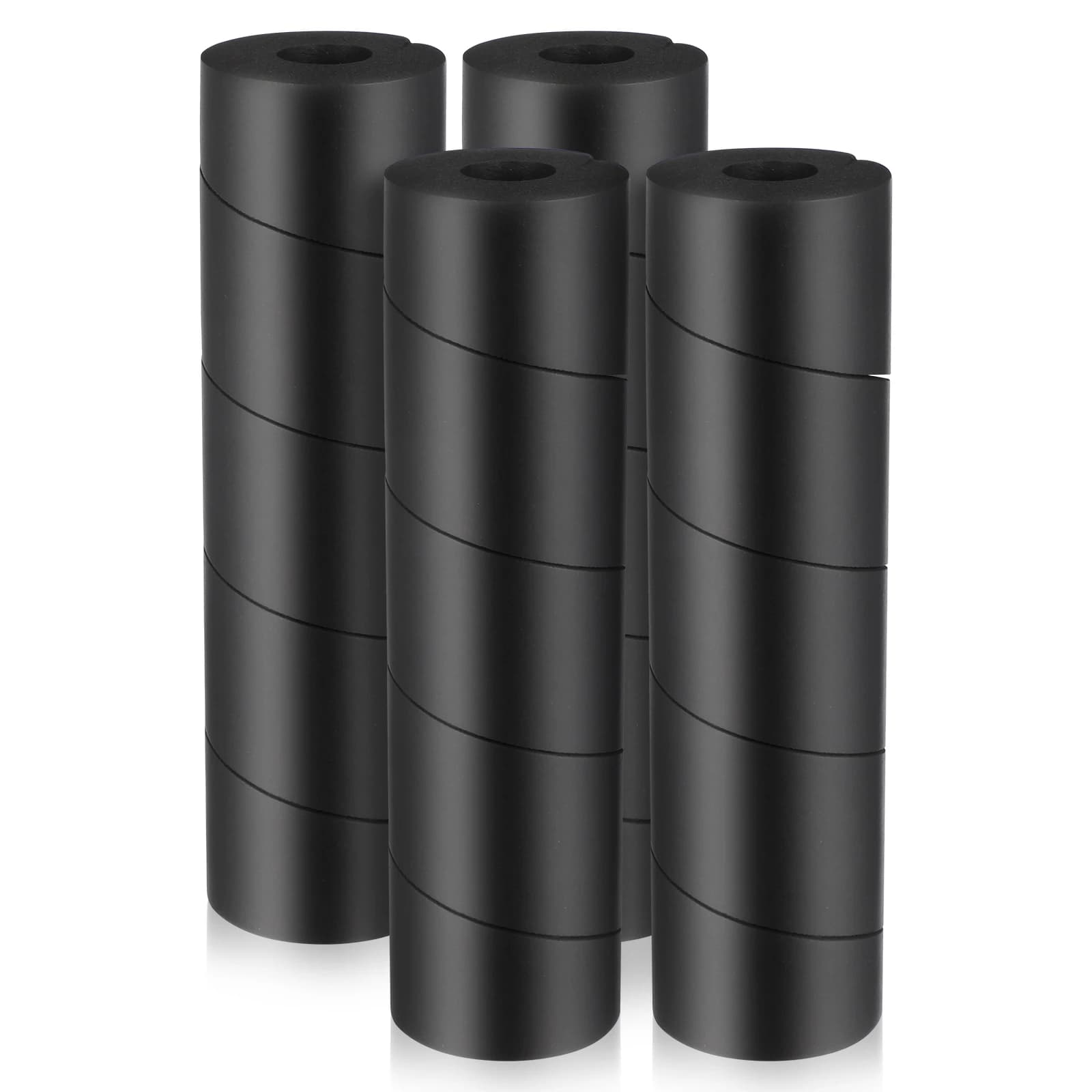 4 pezzi Protezioni per le gambe del letto Nero Anti Stub Protezioni per le dita dei piedi Attacco per le gambe per la struttura del letto Avvolge Gomma EPDM regolabile