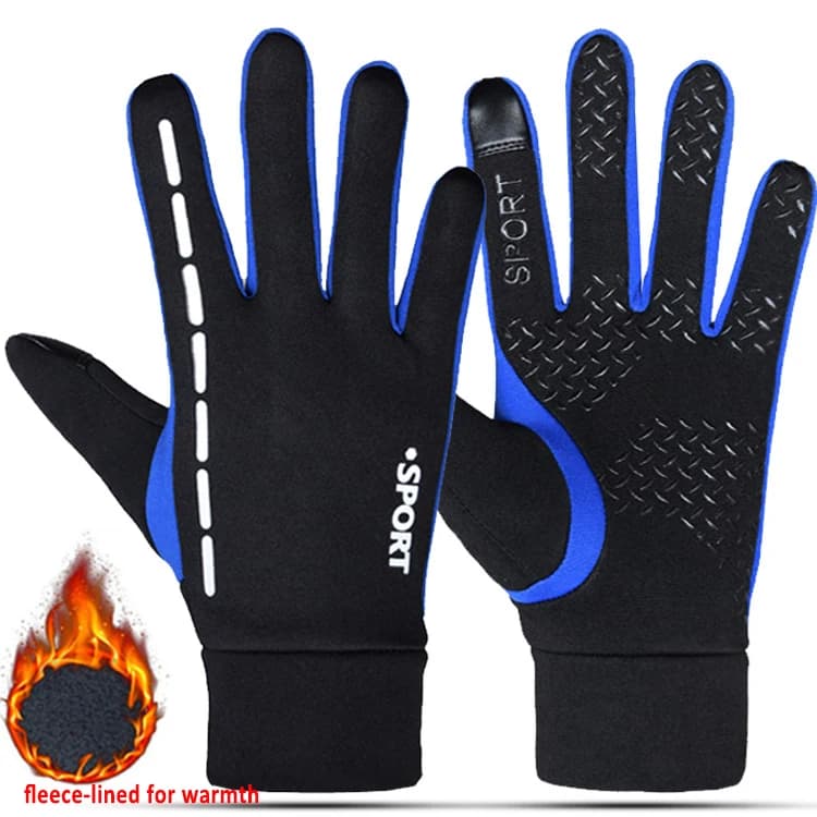 Foderato in pile per calore, touch screen, antivento, impermeabile, caldo, guanti da ciclismo da uomo, velluto, antiscivolo, per adulti