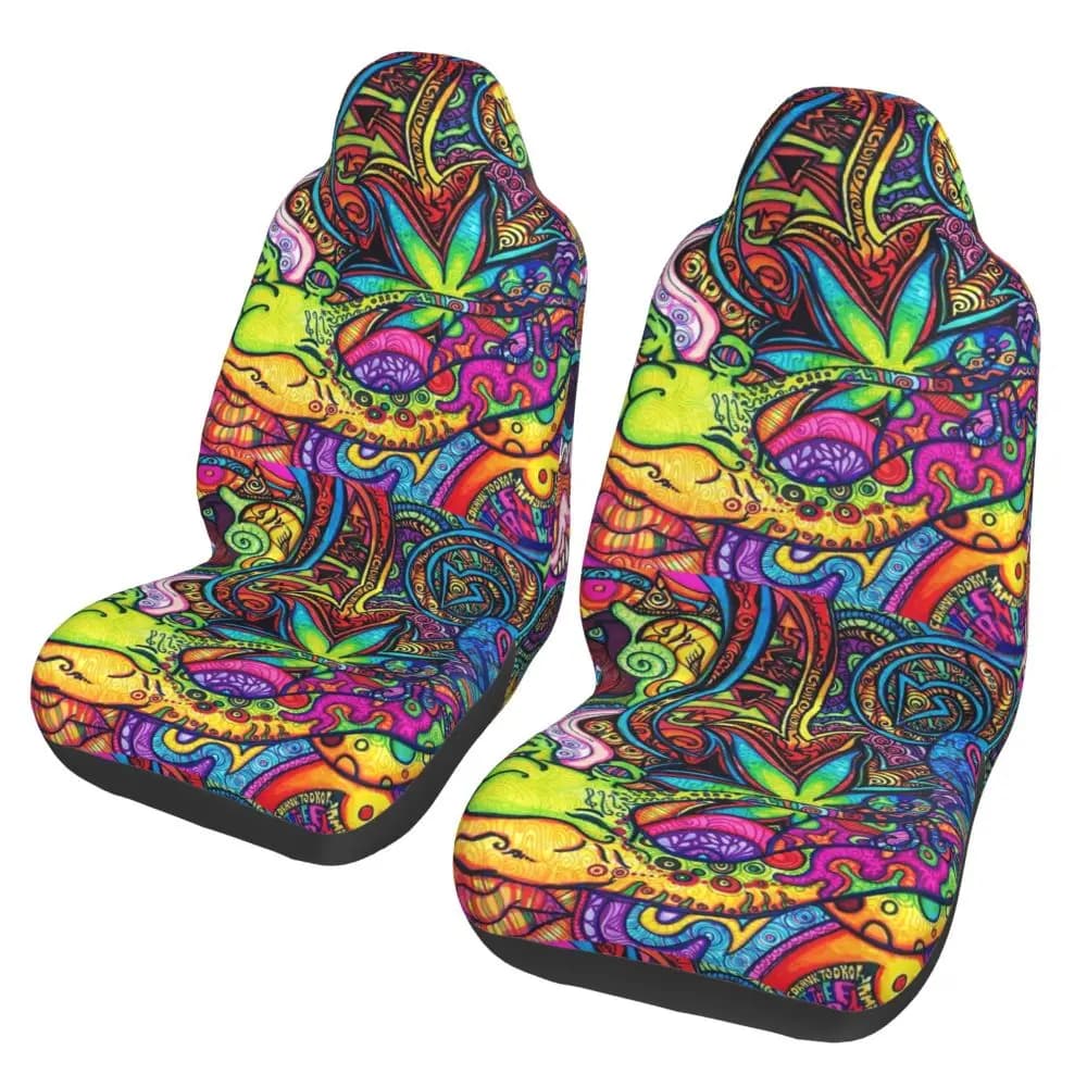 Car Seat Protective Lining Abstract Bright Trippy Rainbow suitable for SUVs for trucks and other anti-fouling covers for car seat cushions