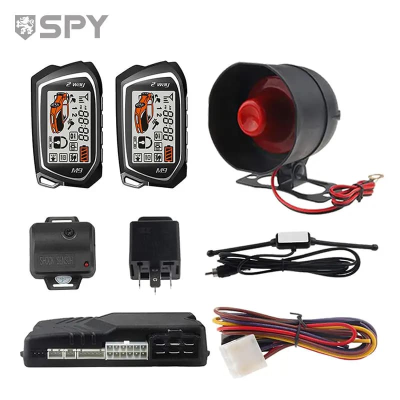 SPY Sistema di allarme per auto LCD universale a 2 vie Avviamento remoto anti-dirottamento Ingresso senza chiave Blocco automatico della porta Blocco centrale remoto