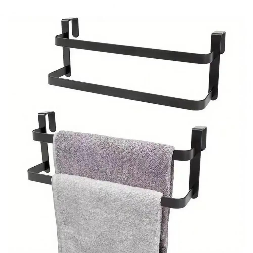 Porta del bagno Appendiabiti Porta dell'armadio Asta sospesa Forte portante Portasciugamani a 2 strati Facile installazione Portasciugamani