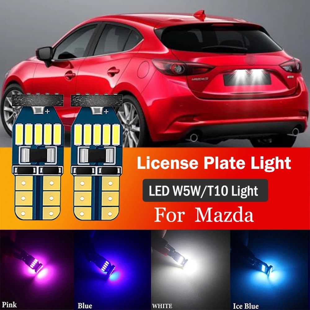 2 pz LED luce targa W5W T10 CANbus per Mazda 3 BK BL BM BN 2003-2018 2004 2005 2006 2007 2008 2009 2010 2011 2012