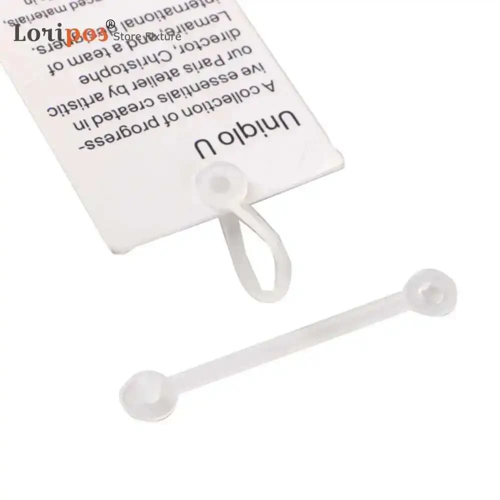 Perni ad anello in plastica Chiusura a scatto Fibbia in filo Gancio per corda per imbracatura per cartellino del prezzo Display dell'etichetta della carta | Loripos