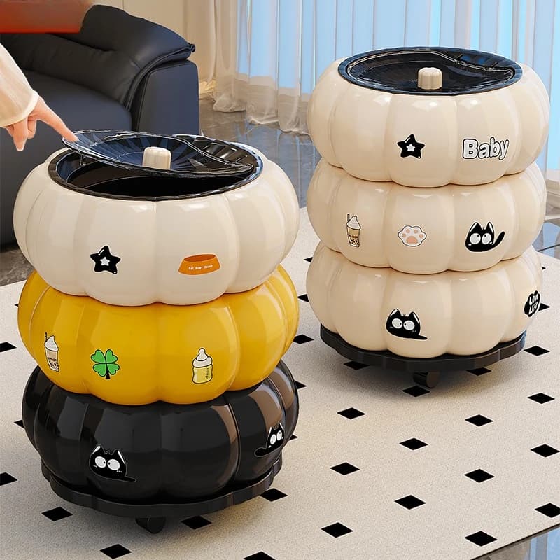 Waste Bins Extra Large Lidded Trash Can Large Capacity Movable Luxury High End Design Home Bedroom Living Room Kitchen Office
