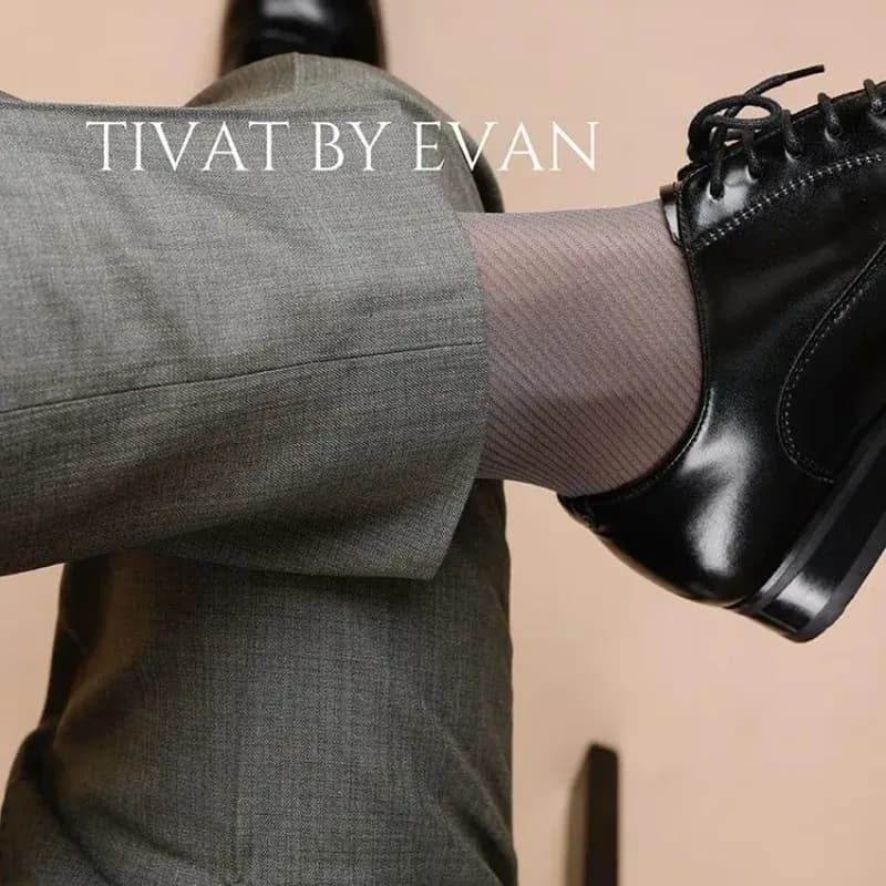 Nuovi Calzini da Uomo per Business, Calze Trasparenti Ultra Sottili Sexy per Uomo, Calzini Lunghi in Nylon Grigio per Abiti Formali e Lavoro