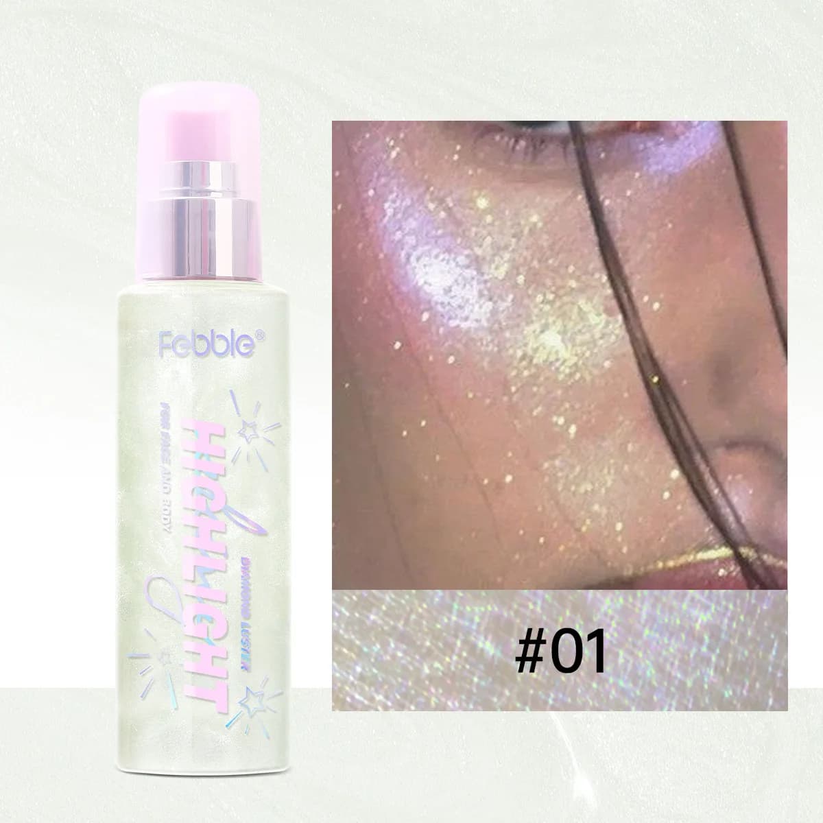 Spray Illuminante Liquido Impermeabile con Micro Scintillio a Lunga Durata per Contorno Viso e Corpo