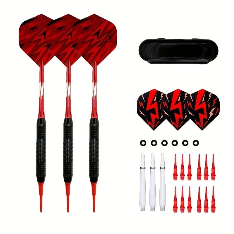 3 Pcs Professional Soft Tip Darts, Iron Barrel, Aluminum Shafts, PET Dart Flights