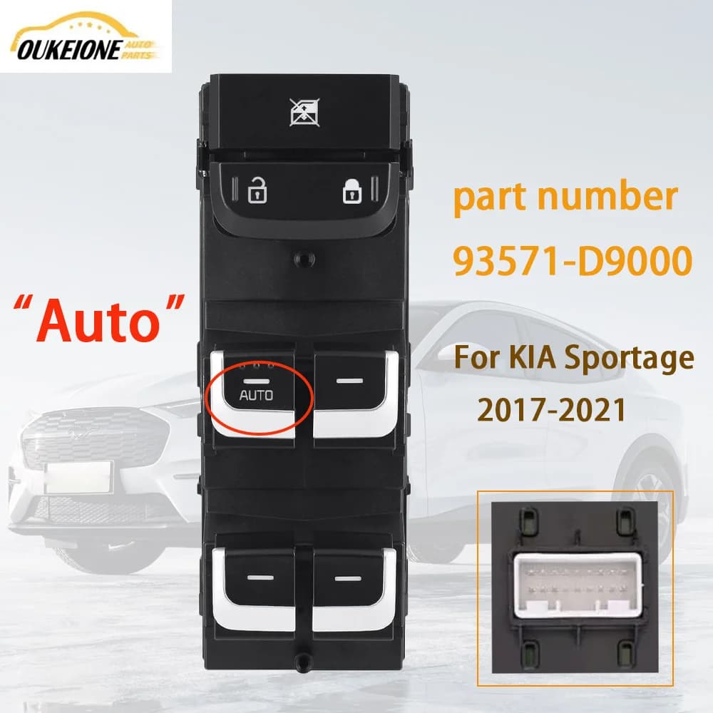 Muslimfor KIA Sportage 2017-2021 interruttore alzacristallo elettrico anteriore sinistro pulsante di controllo sollevatore accessori auto