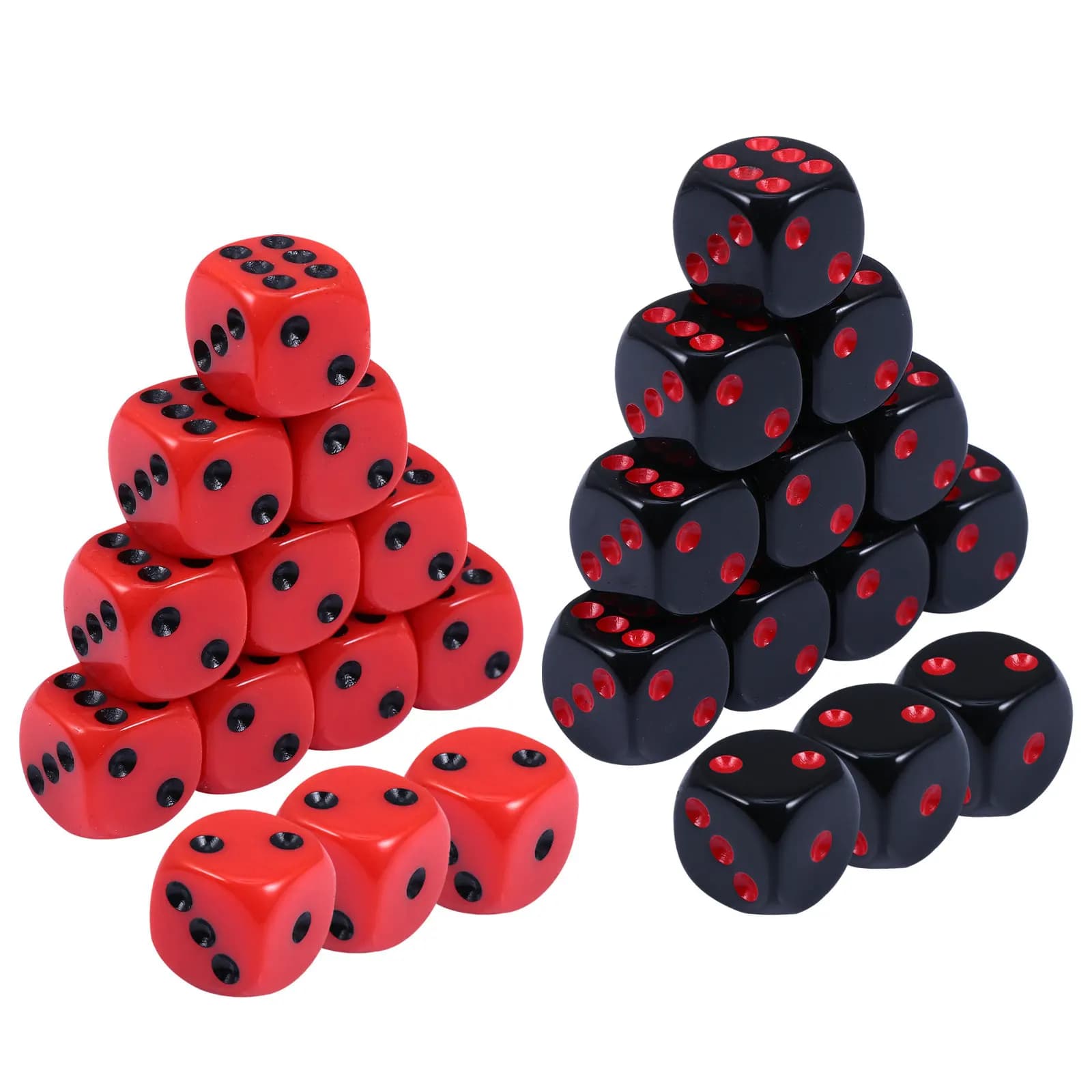 Set di 24 Dadi Premium in Acrilico a 6 Lati con Angoli Arrotondati per Craps, Backgammon, Feste, Famiglia, Campeggio, Picnic, Gite Primaverili