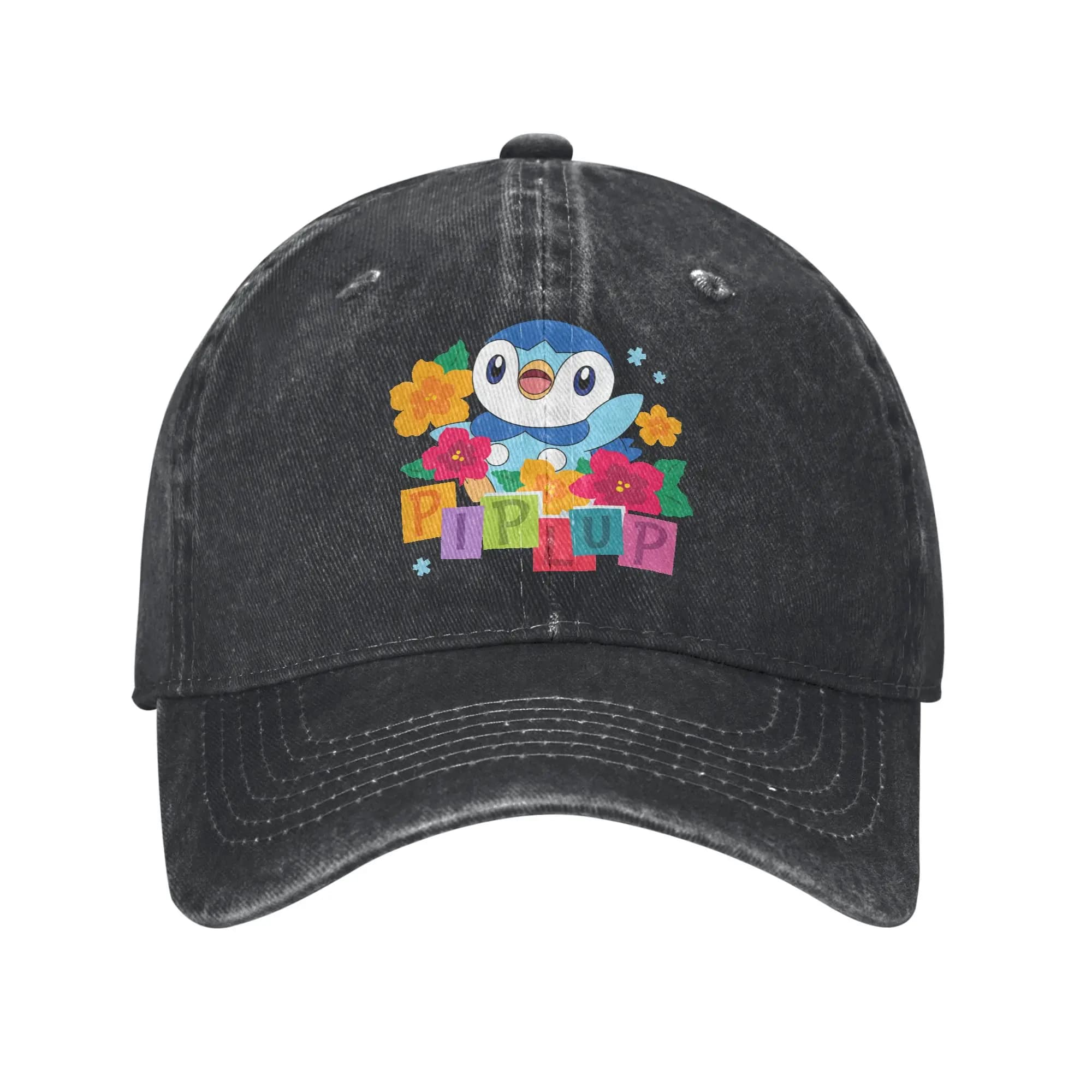 Pokemon Piplup Cutie Girls Tie Dye Crop Casual Baseball Cap Summer Trucker Hat Sport Hip Hop Hats Fitted Retro Baseball Caps