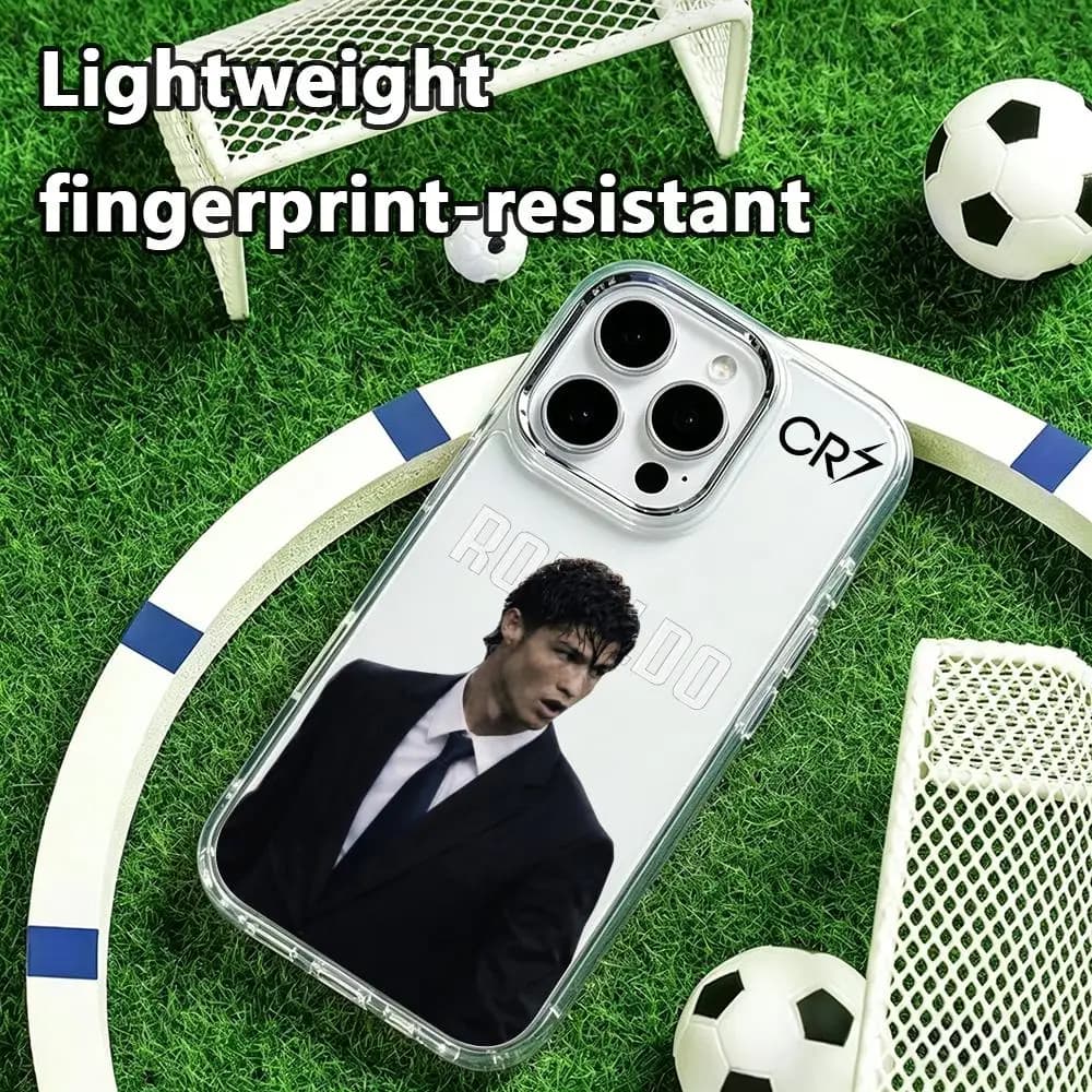 Football handsome suit C-cr Phone Case For iPhone17 16 15 14 13 12 11 Pro Max Plus Chrome Button Camera Ring Transparent Case