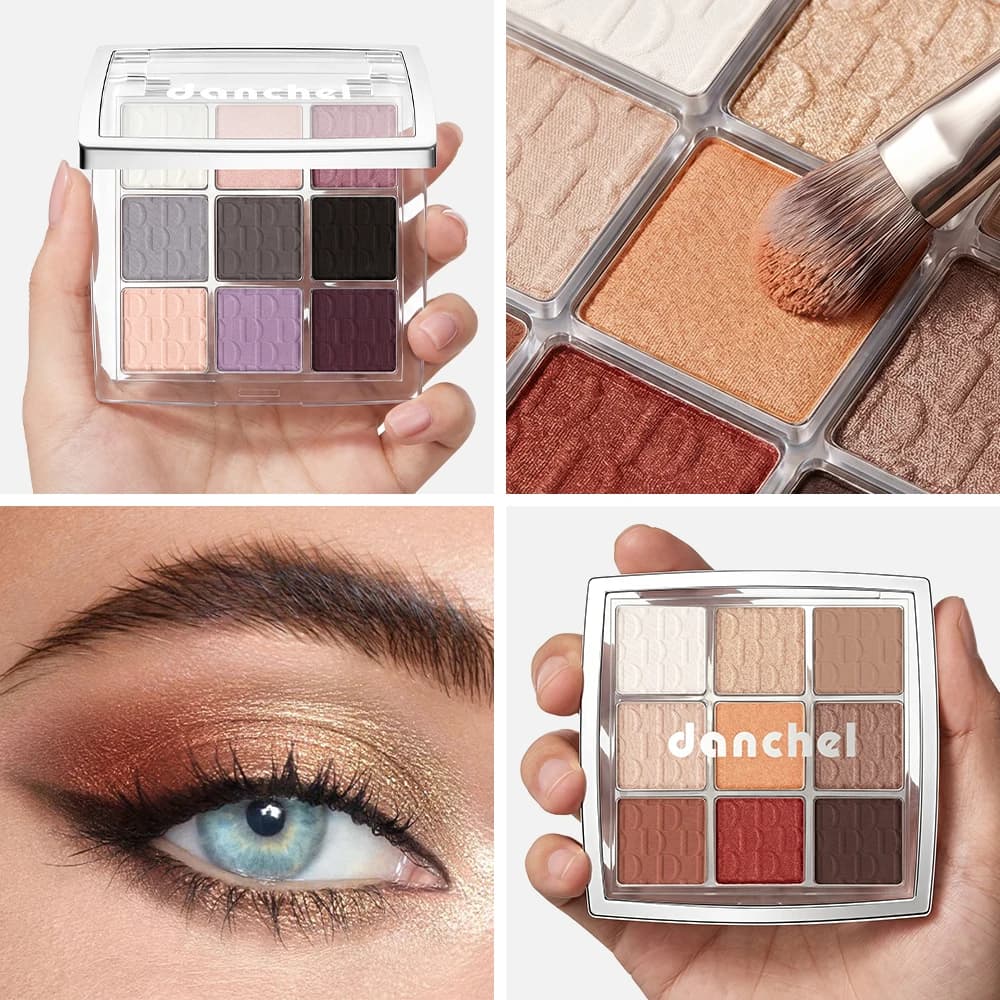 9 Shades Earth Tone Eyeshadow Palette Matte Shimmer Lying Silkworm Highlighter Soft Natural Portable Daily Eye Beauty Makeup Kit