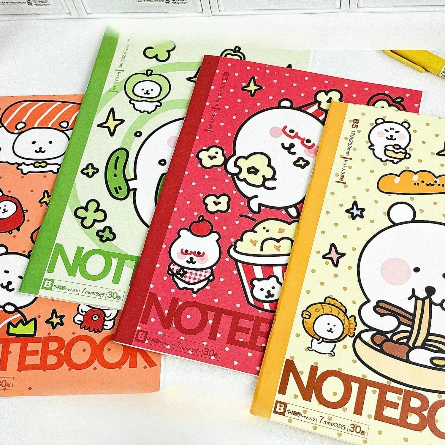 Quaderno B5 Giapponese Nagano Joke Bear, Diario a Righe con Anime Carino, 30 Fogli, Blocco per Scrittura Studenti, Cancelleria Kawaii a Cartoni Animati, Regalo