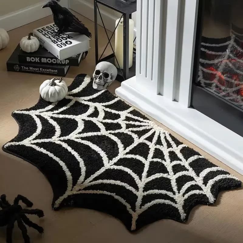 Halloween Personalized Spider Web Floor Mats Bathroom Accessories Indoor Rugs for Kids Bedroom Home Decor Outdoor Mats